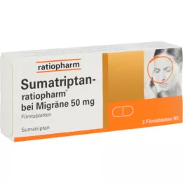SUMATRIPTAN-ratiopharm migreenile 50 mg õhukese polümeerikattega tabletid, 2 tk