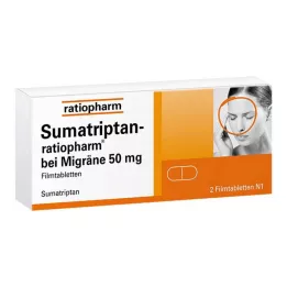 SUMATRIPTAN-ratiopharm migreenile 50 mg õhukese polümeerikattega tabletid, 2 tk