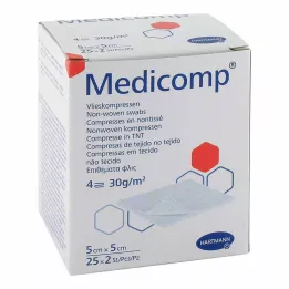 MEDICOMP Fleece komp. steriilne 5x5 cm 4ply, 25X2 tk