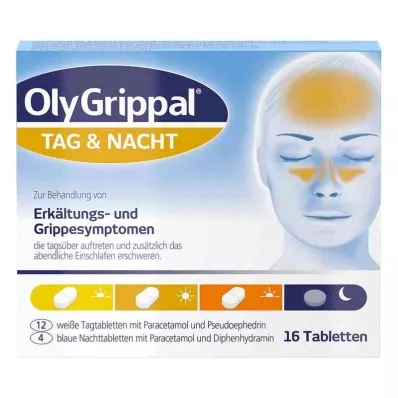 Olygrippal Day & Night 500 mg/60 mg tabletid (16 tk) Olygrippal Day & Night 500 mg/60 mg tabletid (16 tk)