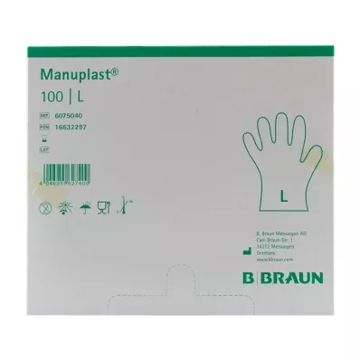 MANUPLAST Ühekordsed kindad PE Suurus L, 100 tk
