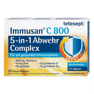 Tetesept Immusan C 800 5in1 Defense Complex tabletid, 20 tk