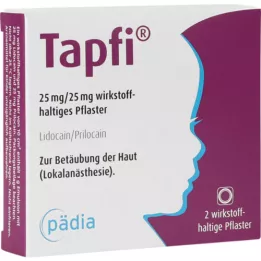 TAPFI 25 mg/25 mg toimeainet sisaldav plaaster, 2 tk