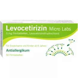 LEVOCETIRIZIN Micro Labs 5 mg õhukese polümeerikattega tabletid, 50 tk