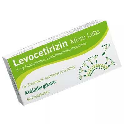 Levocetirizine Micro Labs 5 mg õhukese polümeerikattega tabletid, 50 tk