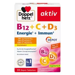 DOPPELHERZ B12+C+D3 Depot aktiivsed tabletid, 30 tk