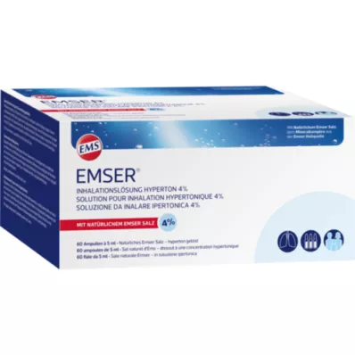 EMSER Inhalatsioonilahus hüpertooniline 4%, 60X5 ml