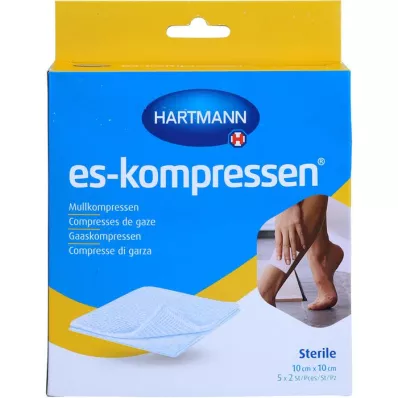 ES-KOMPRESSEN steriilne 10x10 cm 8kordne 17. niit, 5X2 tk