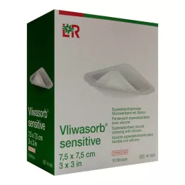 VLIWASORB tundlik 7,5x7,5 cm superabsorbeeriv haavaside, 10 tk