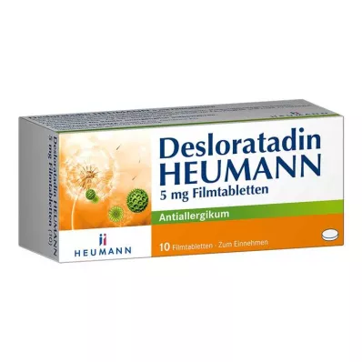 Desloratadiin HEUMANN 5 mg õhukese polümeerikattega tabletid, 10 tk Desloratadiin HEUMANN 5 mg õhukese polümeerikattega tabletid, 10 tk