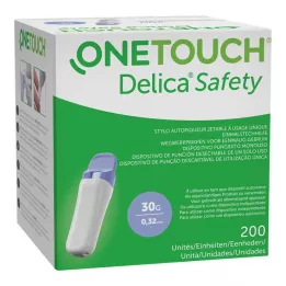 ONE TOUCH Delica Safety ühekordselt kasutatav torkevahend 30 G, 200 tk