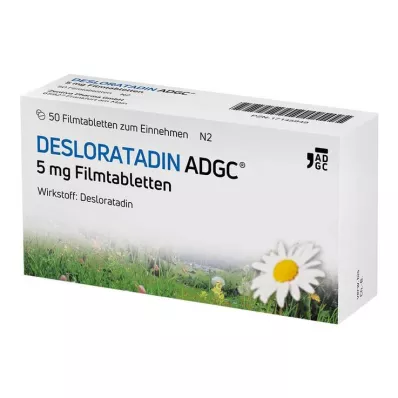 Desloratadiin-ADGC 5 mg õhukese polümeerikattega tabletid, 50 tabletti Desloratadiin-ADGC 5 mg õhukese polümeerikattega tabletid, 50 tabletti