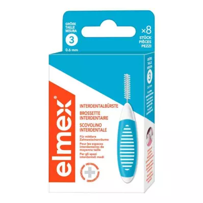 ELMEX Interdentaalharjad ISO suurus 3 0,6 mm sinine, 8 tk ELMEX Interdentaalharjad ISO suurus 3 0,6 mm sinine, 8 tk