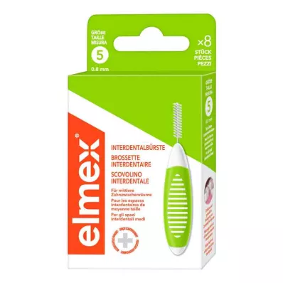 ELMEX Interdentaalharjad ISO suurus 5 0,8 mm roheline, 8 tk