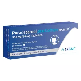 PARACETAMOL pluss kofeiin axicur 350 mg/50 mg tbl, 20 tk