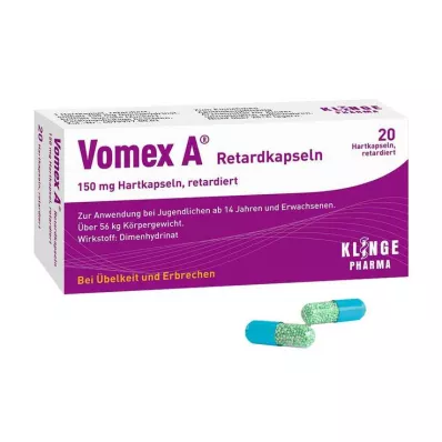 Vomex A® toimeainet prolongeeritult vabastavad kapslid, 20 tk