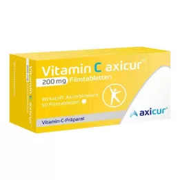 VITAMIN C AXICUR 200 mg õhukese polümeerikattega tabletid, 50 tk