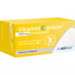 VITAMIN C AXICUR 200 mg õhukese polümeerikattega tabletid, 100 tk