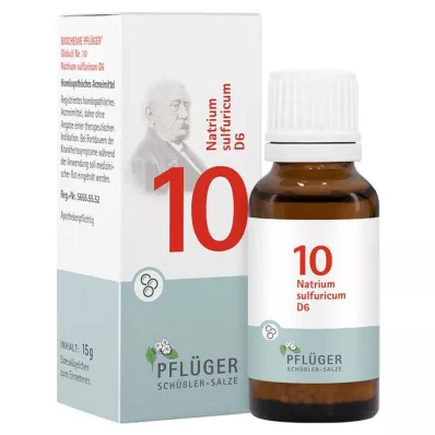 Biochemistry Pflueger 10 Natrum sulfuricum D 6 gloobulid, 15 g Biochemistry Pflueger 10 Natrum sulfuricum D 6 gloobulid, 15 g