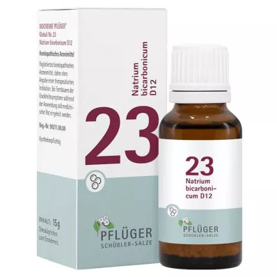 Biochemistry Pflueger 23 Natrum bicarbonicum D 12 gloobulid, 15 g