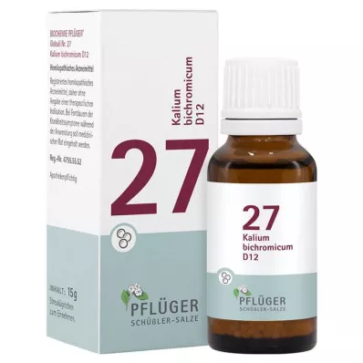 Biochemistry Pflueger 27 Kalium bichromicum D 12 gloobulid, 15 g