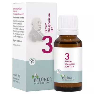 Biochemistry Pflueger 3 Ferrum phosphoricum D 12 gloobulit, 15 g