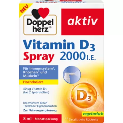 DOPPELHERZ D3-vitamiin 2000 I.U. sprei, 8 ml
