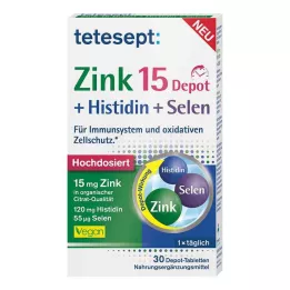 TETESEPT Tsink 15 depot+histidiin+selenium õhukese polümeerikattega tabletid, 30 tk