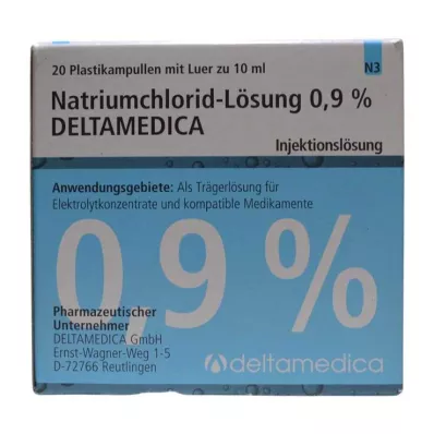 Naatriumkloriidi lahus 0,9% Deltamedica Luer Pl., 20X10 ml