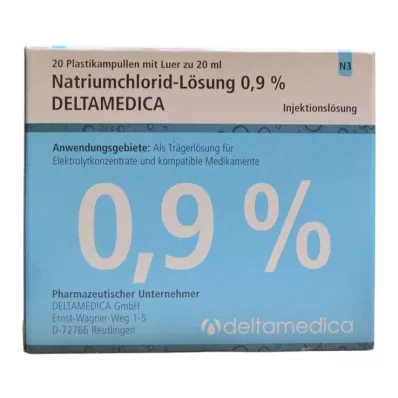 Naatriumkloriidi lahus 0,9% Deltamedica Luer Pl., 20X20 ml