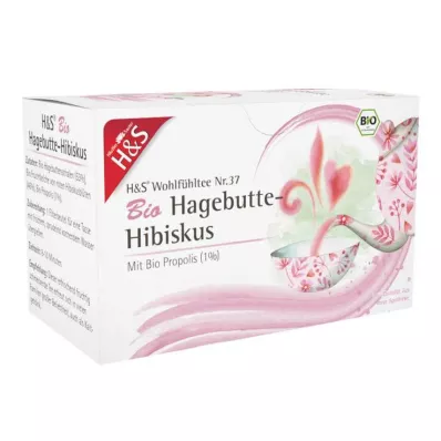 H&amp;S Organic Rose Hip Hibiscus filtrikott, 20X3,0 g