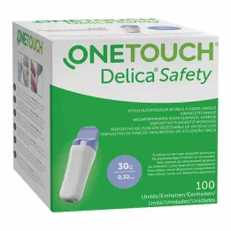 ONE TOUCH Delica Safety ühekordselt kasutatav torkevahend 30 G, 100 tk