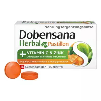 Dobensana Herbal Honey Vitamiinid C &amp; Tsinkpastil.(16 tükki)