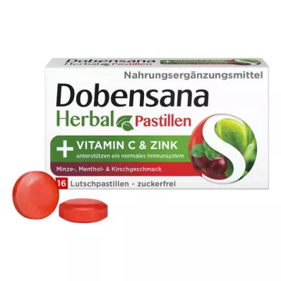 Dobensana Herbal Kirschgeschm.vit.c &amp; Tsinkpastil.(16 tükki)