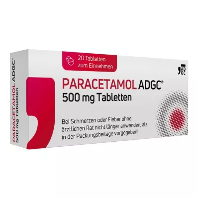 PARACETAMOL ADGC® 500 mg tabletid, 20 tk PARACETAMOL ADGC® 500 mg tabletid, 20 tk
