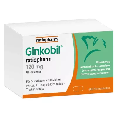 Ginkobil ratiopharm 120mg koos Ginkgo bilobaga, 200 tk Ginkobil ratiopharm 120mg koos Ginkgo bilobaga, 200 tk