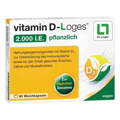 vitamiin D-Loges 2000 rahvusvahelist ühikut köögivilja (60 tükki)