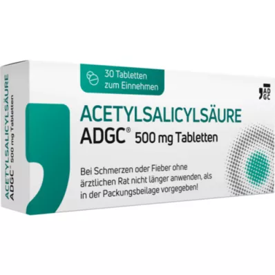 ACETYLSALICYLSÄURE ADGC 500 mg tabletid, 30 tk