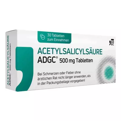 ACETYLSALICYLSÄURE ADGC 500 mg tabletid, 30 tk ACETYLSALICYLSÄURE ADGC 500 mg tabletid, 30 tk