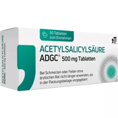 ACETYLSALICYLSÄURE ADGC 500 mg tabletid, 50 tk