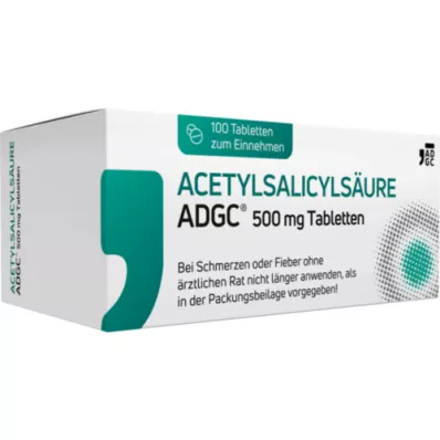 ACETYLSALICYLSÄURE ADGC 500 mg tabletid, 100 tk