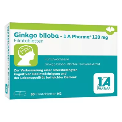 GINKGO BILOBA-1A Pharma 120 mg õhukese polümeerikattega tabletid, 60 kapslit