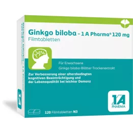 GINKGO BILOBA-1A Pharma 120 mg õhukese polümeerikattega tabletid, 120 kapslit