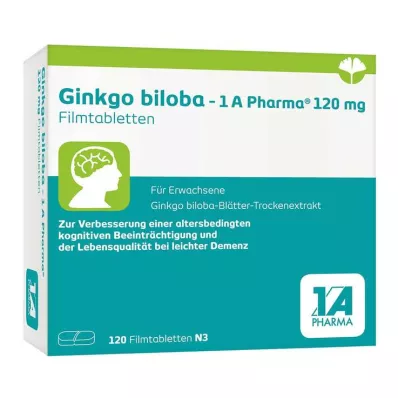 Ginkgo biloba - 1 A Pharma® 120 mg õhukese polümeerikattega tablett, 120 tk