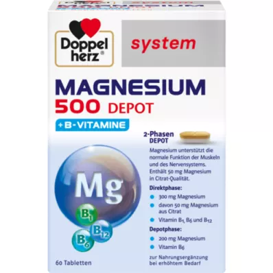 DOPPELHERZ Magnesium 500 Depot süsteemi tabletid, 60 tk