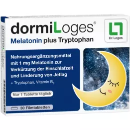 DORMILOGES Melatoniin pluss trüptofaan õhukese polümeerikattega tabletid, 30 tk