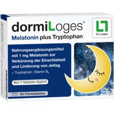 DORMILOGES Melatoniin pluss trüptofaan õhukese polümeerikattega tabletid, 60 tk
