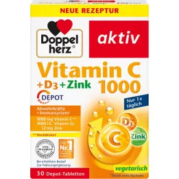 DOPPELHERZ C-vitamiin 1000+D3+tsink Depot tabletid, 30 tk
