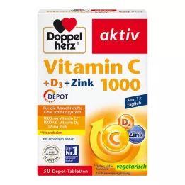 DOPPELHERZ C-vitamiin 1000+D3+tsink Depot tabletid, 30 tk