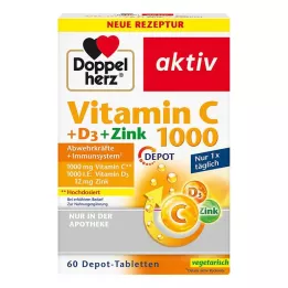 DOPPELHERZ C-vitamiin 1000+D3+tsink Depot tabletid, 60 kapslit
